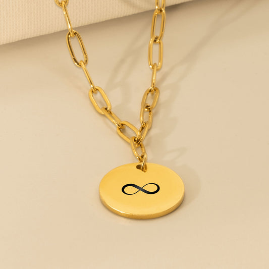 Infinity- Paperclip Coin Necklace