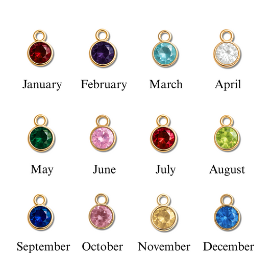 Fine Chain Necklace With Coin Pendant and Birthstone