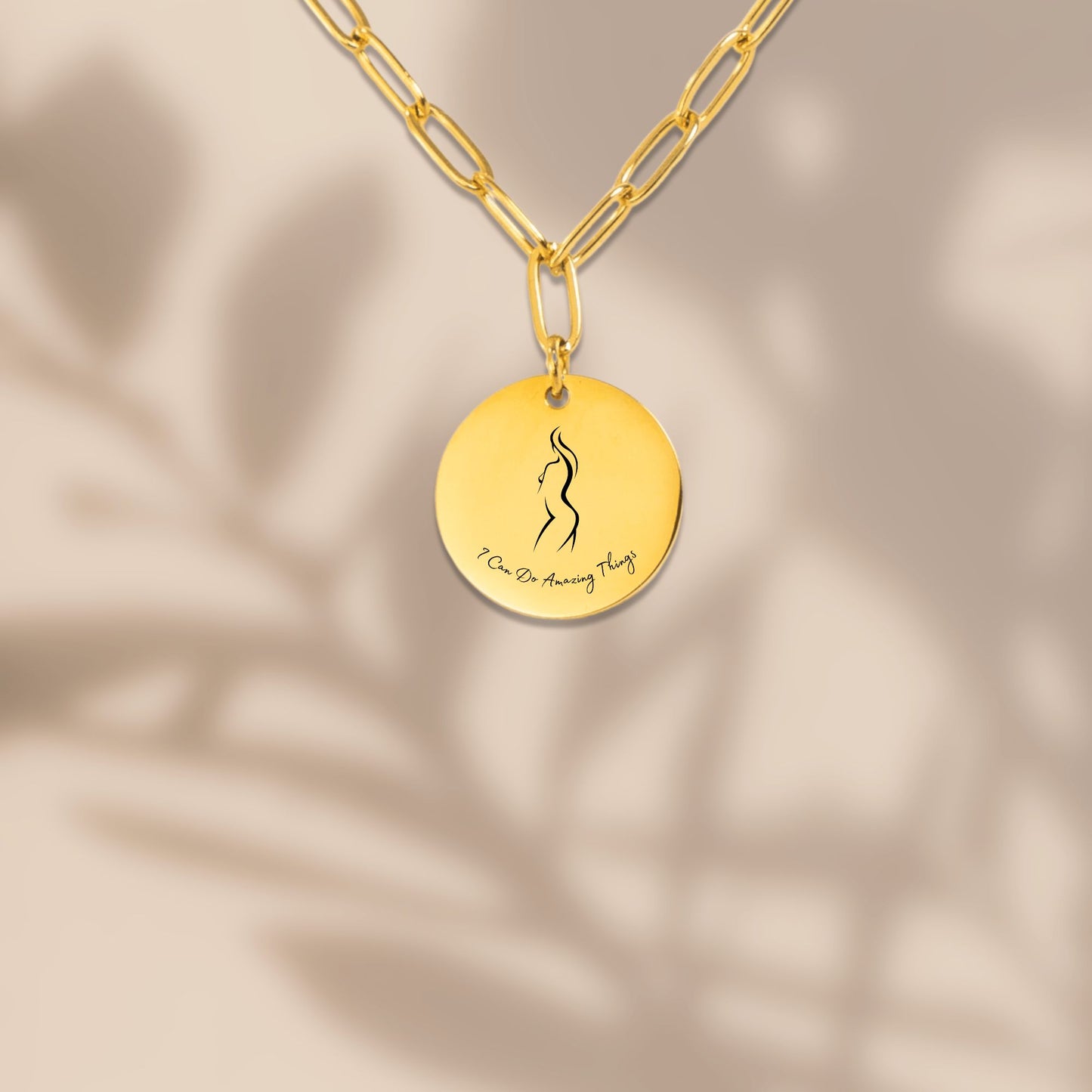 I Can - Paperclip Coin Necklace