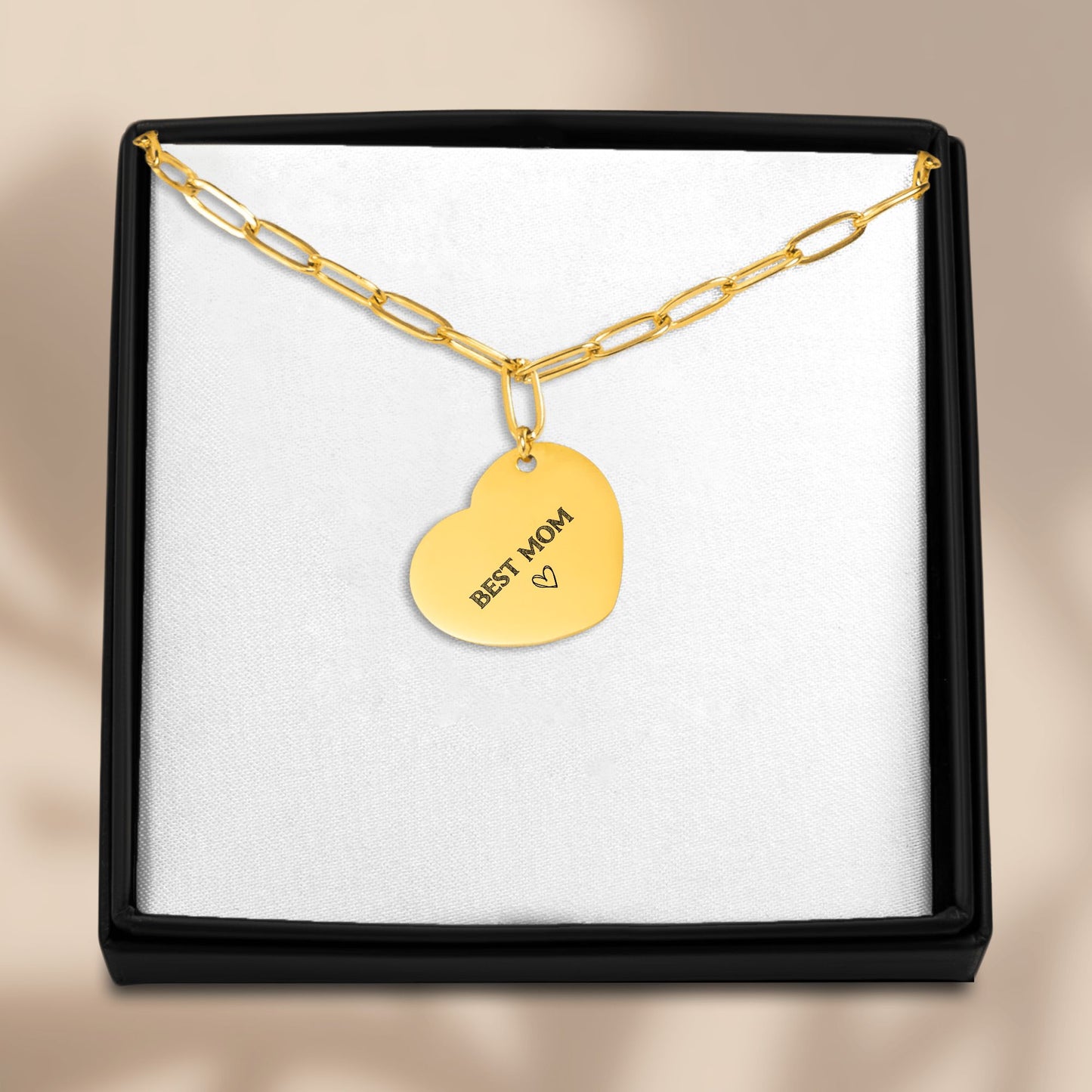 Best Mom- Paperclip Heart Necklace