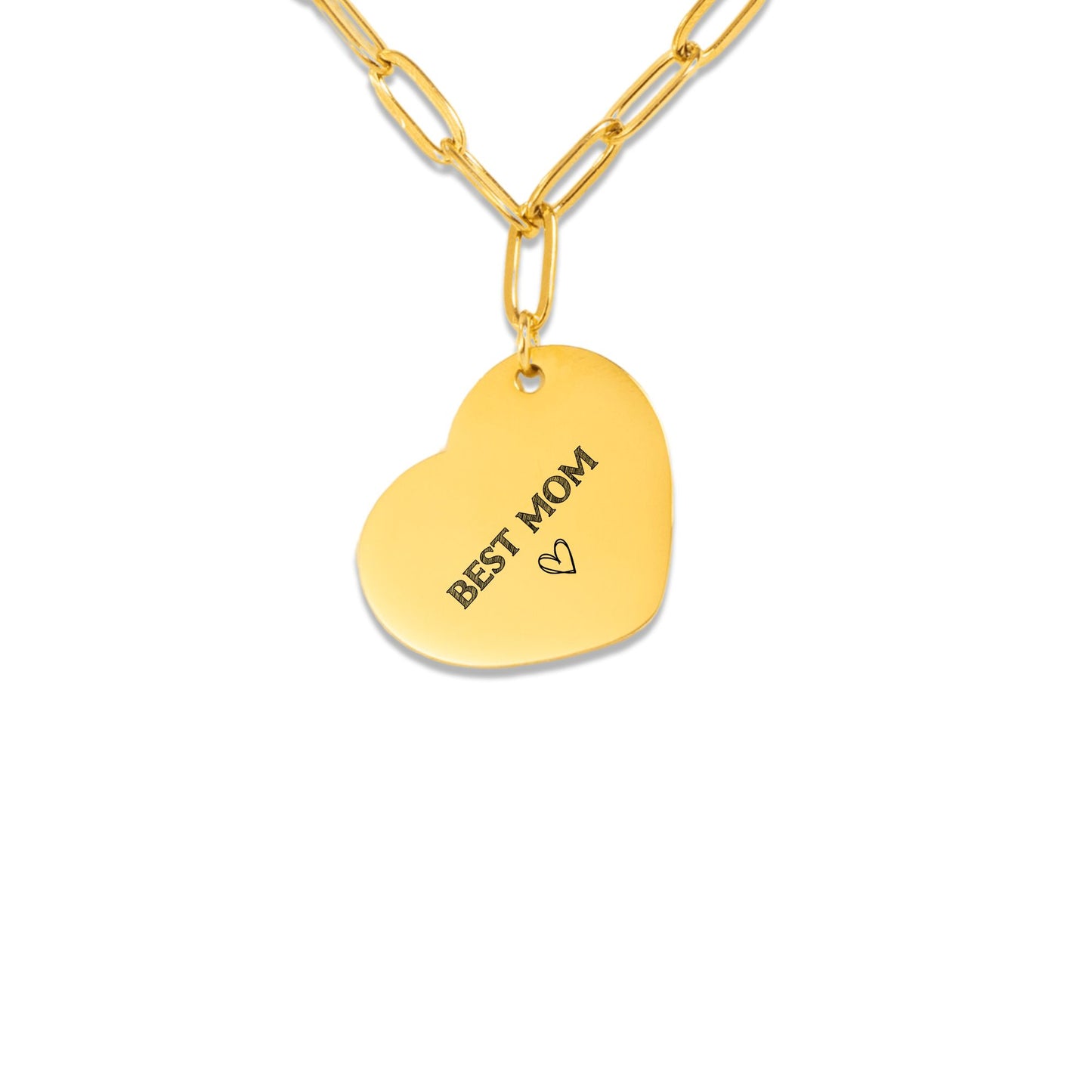 Best Mom- Paperclip Heart Necklace