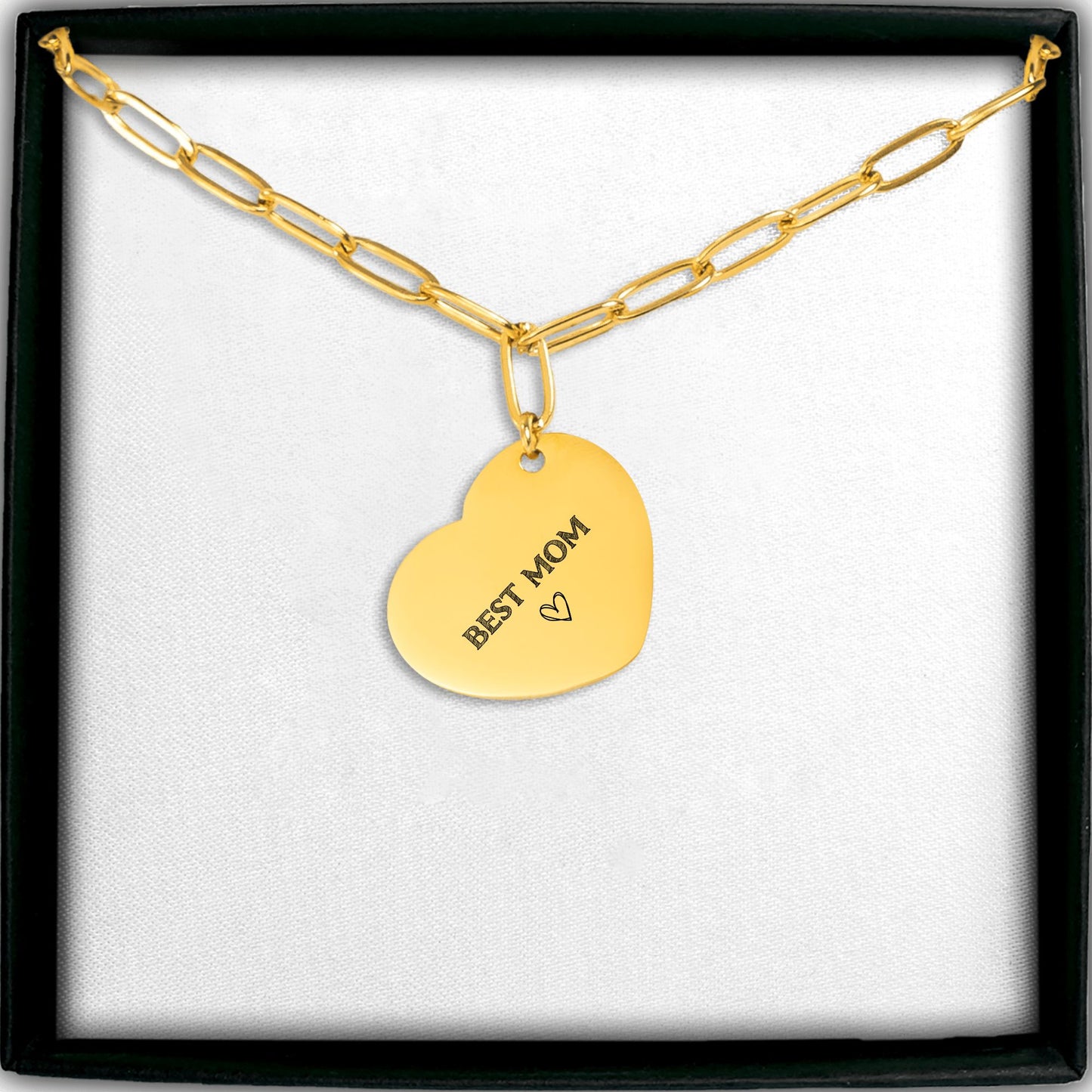 Best Mom- Paperclip Heart Necklace