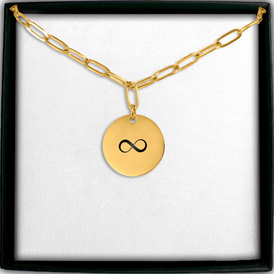 Infinity- Paperclip Coin Necklace