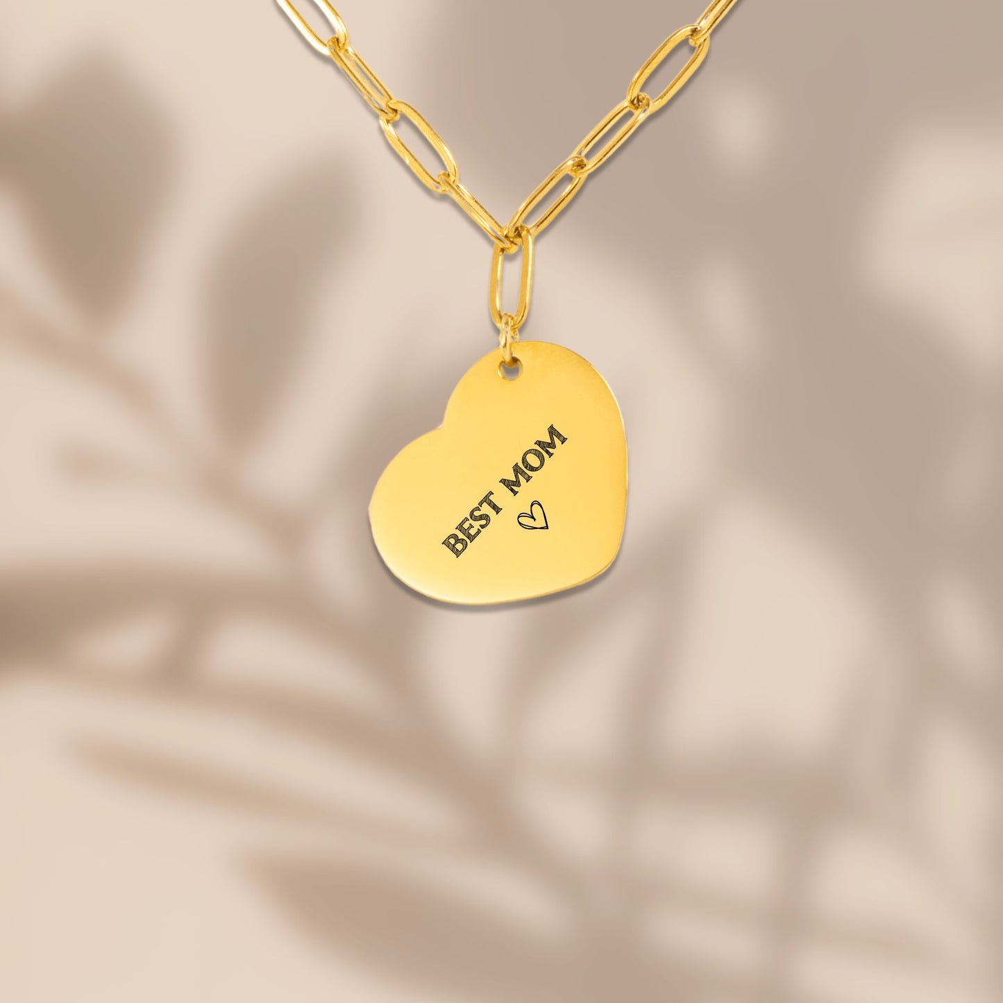 Best Mom- Paperclip Heart Necklace