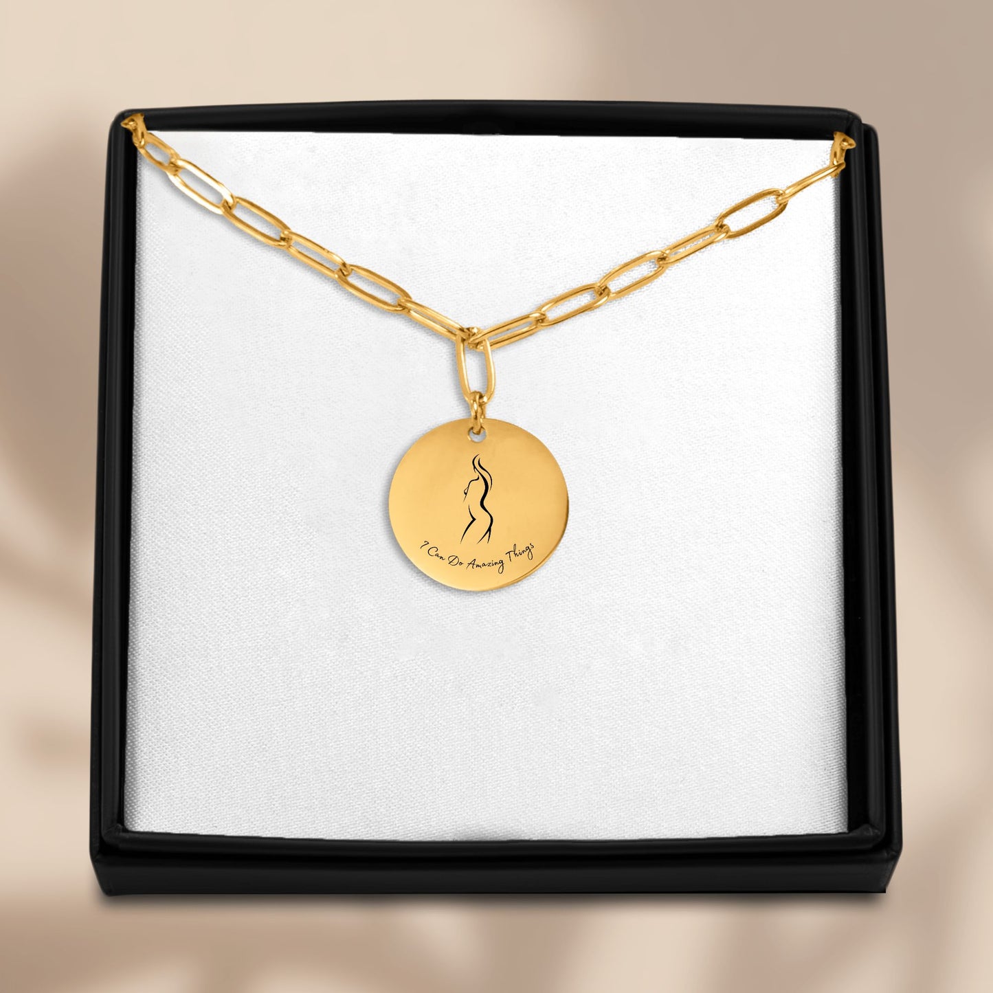 I Can - Paperclip Coin Necklace