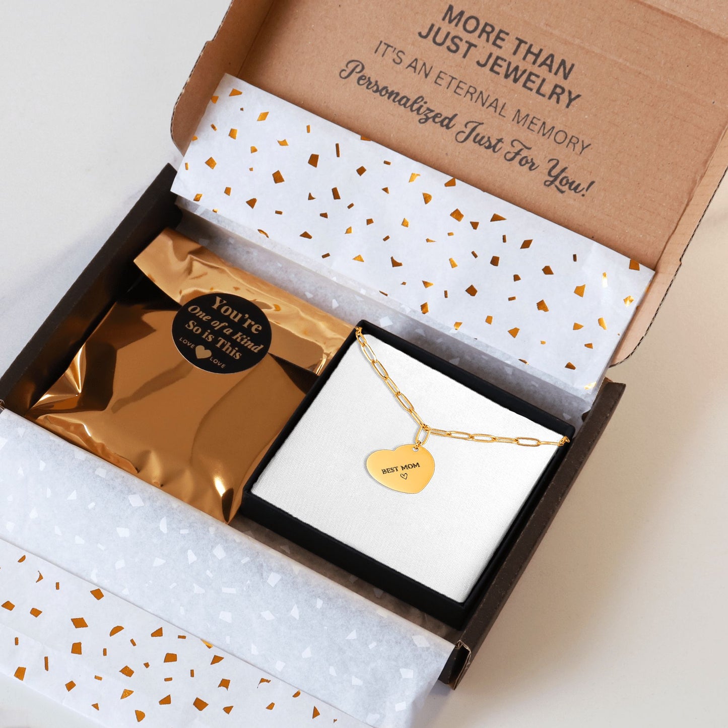 Best Mom- Paperclip Heart Necklace